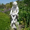 Statues & Sculptures Children-Reading Girl 89cm Stone Resin Garden Statue