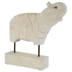 Statues & Sculptures Table Top|Animals-Regal Elephant 42cm Wood Indoor Statue