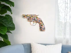 Statues & Sculptures Wall Art|Pop Art-Retro Revolver 32cm Pop Art Resin Wall Sculpture