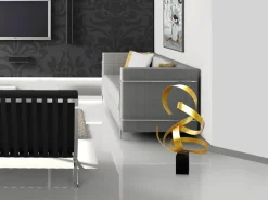 Statues & Sculptures Table Top|Abstract-Ribbon Dance 62cm Yellow Metal Indoor Sculpture