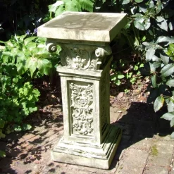 Statues & Sculptures Plinths & Pedestals-Rocco Column Stone Garden Pedestal