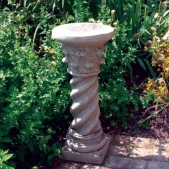 Statues & Sculptures Plinths & Pedestals-Roman Column Stone Garden Pedestal