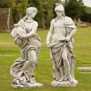 Statues & Sculptures Roman-Roman Gladiator & Goddess Stone Garden Statues