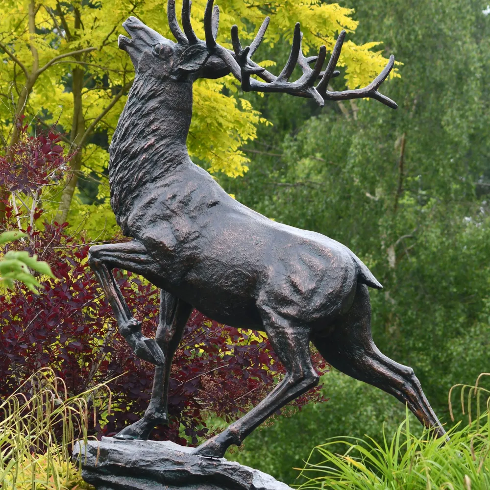 Statues & Sculptures Stags & Deers-Royal Deer 213cm Bronze Metal Garden Statue