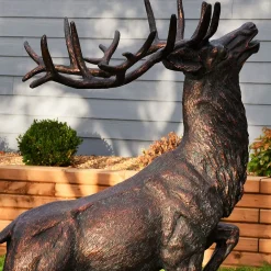 Statues & Sculptures Stags & Deers-Royal Deer 168cm Bronze Metal Garden Statue