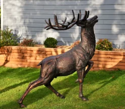 Statues & Sculptures Stags & Deers-Royal Deer 168cm Bronze Metal Garden Statue