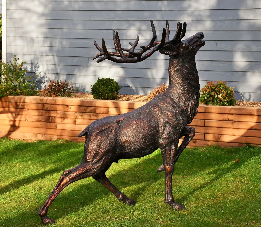 Statues & Sculptures Stags & Deers-Royal Deer 168cm Bronze Metal Garden Statue