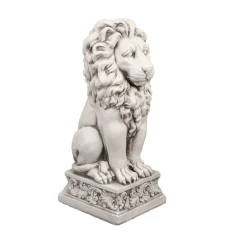 Statues & Sculptures Wildlife|Lions-Royal Lion Antique Stone Garden Statue