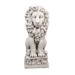 Statues & Sculptures Wildlife|Lions-Royal Lion Antique Stone Garden Statue
