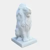 Statues & Sculptures Lions|Modern-Royal Lion 120cm White Marble Garden Statue