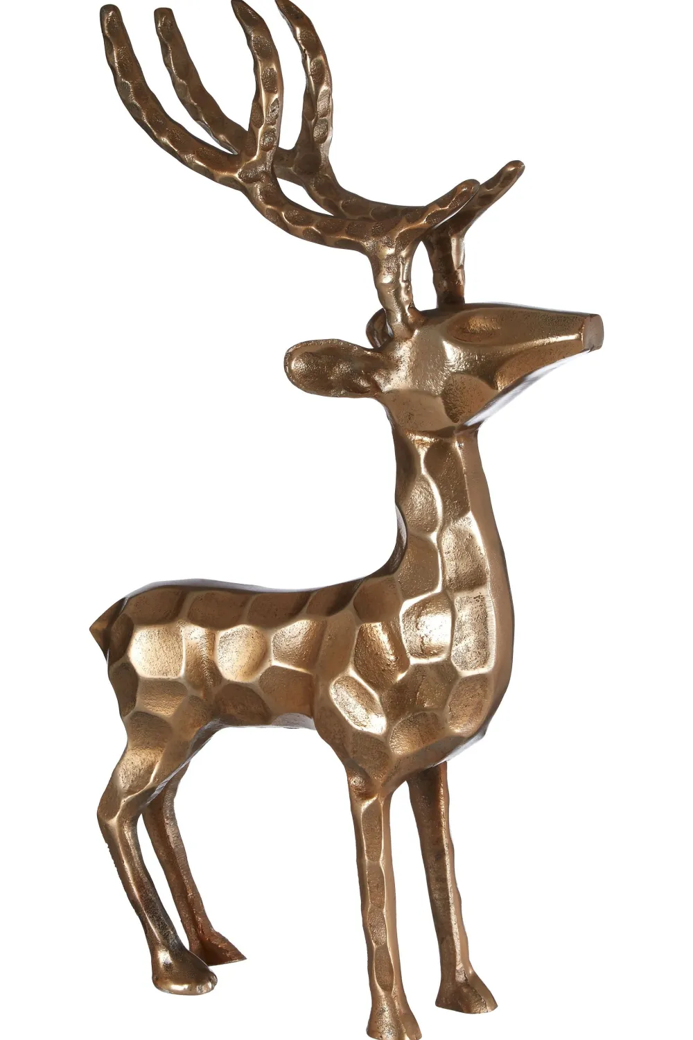 Statues & Sculptures Table Top|Animals-Royal Stag 50cm Gold Metal Indoor Statue