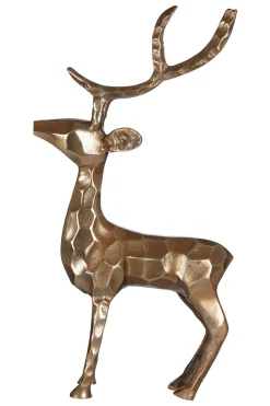 Statues & Sculptures Table Top|Animals-Royal Stag 50cm Gold Metal Indoor Statue