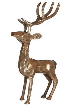Statues & Sculptures Table Top|Animals-Royal Stag 50cm Gold Metal Indoor Statue