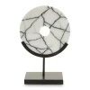Statues & Sculptures Table Top|Abstract-Sacred Circle 34cm White Marble Indoor Sculpture