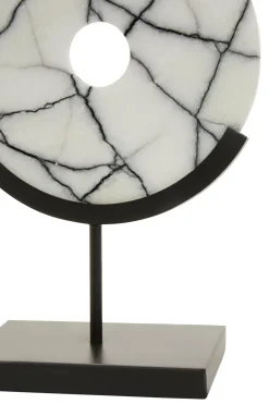 Statues & Sculptures Table Top|Abstract-Sacred Circle 34cm White Marble Indoor Sculpture