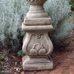 Statues & Sculptures Plinths & Pedestals-Scroll Column Stone Garden Pedestal