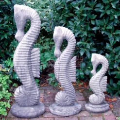 Statues & Sculptures Sealife-Seahorses Set Stone Garden Ornaments