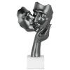 Statues & Sculptures Figurative|Table Top-Secret Kiss 50cm Anthracite Resin Indoor Sculpture