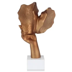 Statues & Sculptures Figurative|Table Top-Secret Kiss 50cm Bronze Resin Indoor Sculpture