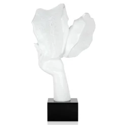Statues & Sculptures Figurative|Table Top-Secret Kiss 50cm White Resin Indoor Sculpture