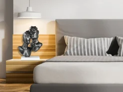 Statues & Sculptures Figurative|Table Top-Secret Lovers 57cm Anthracite Resin Indoor Sculpture