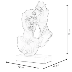 Statues & Sculptures Figurative|Table Top-Secret Lovers 57cm Anthracite Resin Indoor Sculpture