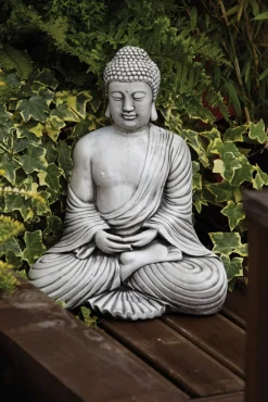Statues & Sculptures Buddha-Serene Thai Stone Buddha Garden Ornament