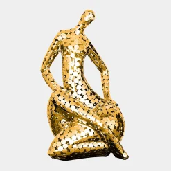 Statues & Sculptures Table Top|Floor Standing-Silent Soul 81cm Gold Metal Indoor Sculpture