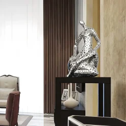 Statues & Sculptures Figurative|Table Top-Silent Soul 81cm Silver Metal Indoor Sculpture