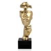 Statues & Sculptures Figurative|Table Top-Silent Warrior 48cm Gold Resin Indoor Sculpture