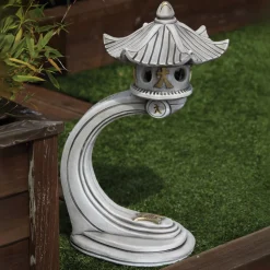 Statues & Sculptures Pagodas-Small Curved Japanese Pagoda Stone Garden Ornament