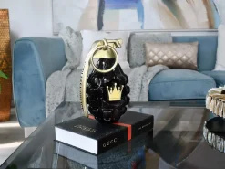 Statues & Sculptures Table Top|Contemporary-Sonic Grenade 25cm Black Resin Indoor Sculpture