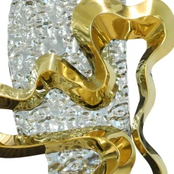 Statues & Sculptures Floor Standing|Abstract-Sonic Pulse 120cm Silver Metal Garden Sculpture