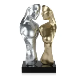 Statues & Sculptures Figurative|Table Top-Soul Reflection 60cm Silver Resin Indoor Sculpture