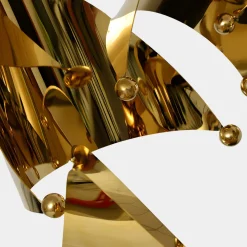 Statues & Sculptures Table Top|Abstract-Spacial Drift 57cm Gold Metal Indoor Sculpture