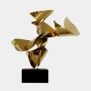 Statues & Sculptures Table Top|Abstract-Spacial Drift 59cm Gold Metal Indoor Sculpture