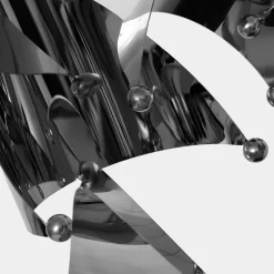 Statues & Sculptures Table Top|Abstract-Spacial Drift 59cm Silver Metal Indoor Sculpture