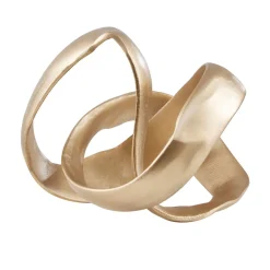 Statues & Sculptures Table Top|Abstract-Spiral Elegance 16cm Gold Metal Indoor Sculpture