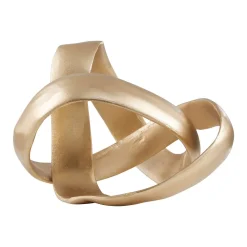 Statues & Sculptures Table Top|Abstract-Spiral Elegance 16cm Gold Metal Indoor Sculpture