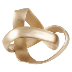 Statues & Sculptures Table Top|Abstract-Spiral Elegance 16cm Gold Metal Indoor Sculpture