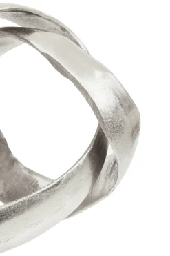 Statues & Sculptures Table Top|Abstract-Spiral Elegance 16cm Silver Metal Indoor Sculpture