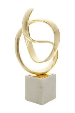 Statues & Sculptures Table Top|Abstract-Spiral Symphony 34cm Gold Metal Indoor Sculpture