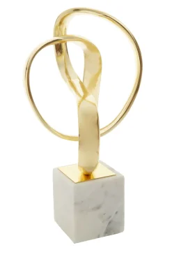 Statues & Sculptures Table Top|Abstract-Spiral Symphony 34cm Gold Metal Indoor Sculpture