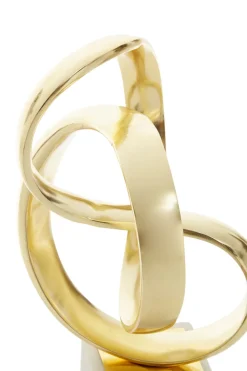 Statues & Sculptures Table Top|Abstract-Spiral Symphony 34cm Gold Metal Indoor Sculpture