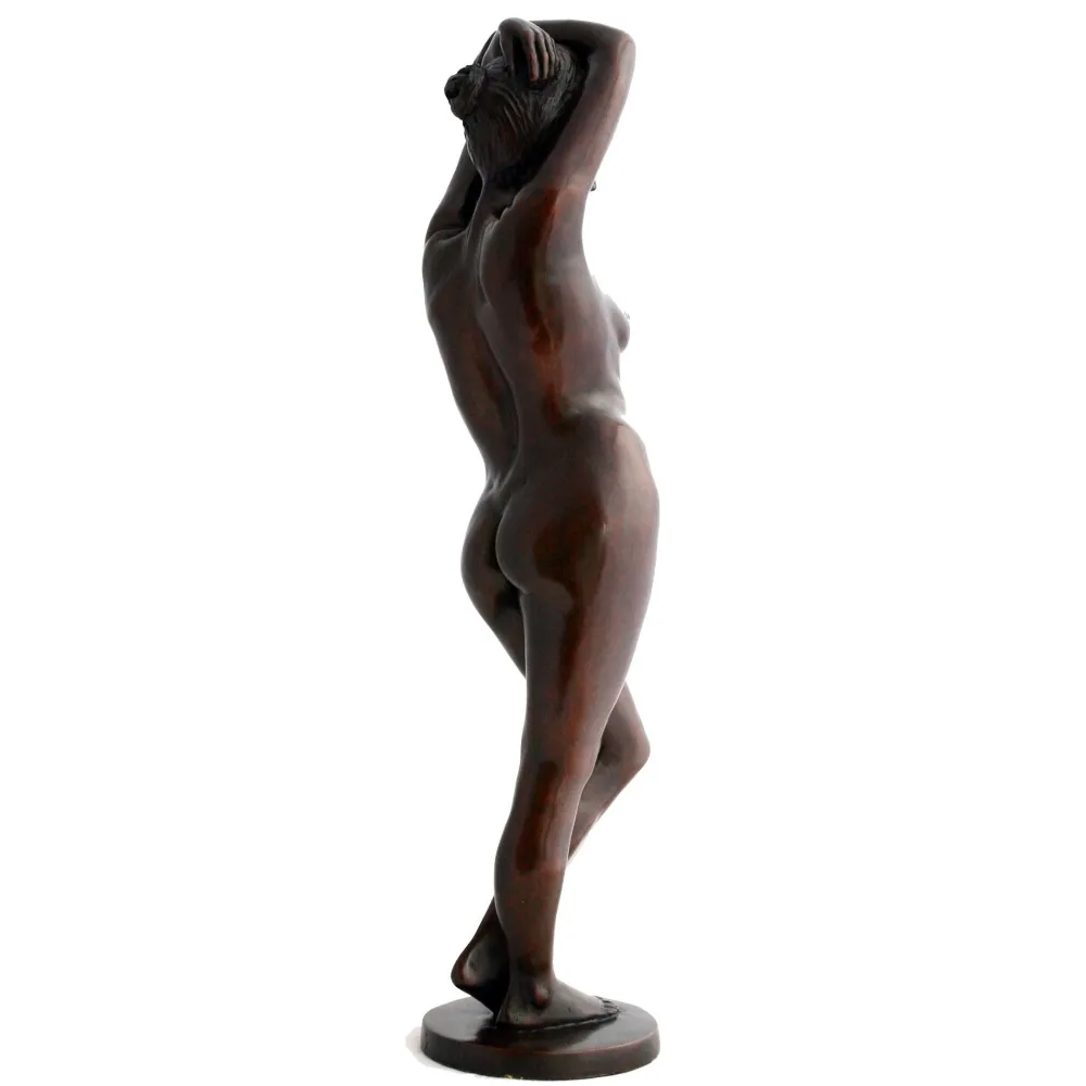 Statues & Sculptures Figurative|Table Top-Standing Woman Bronze Indoor Sculpture