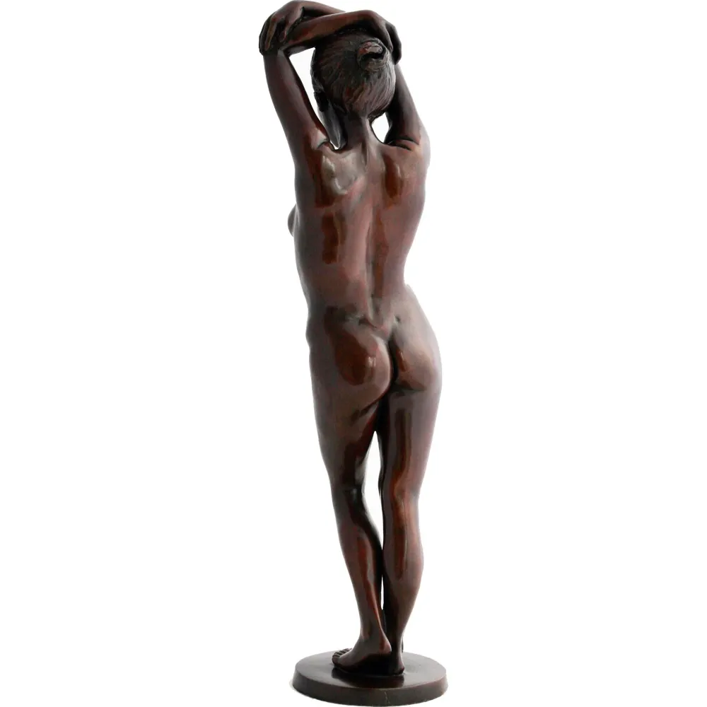Statues & Sculptures Figurative|Table Top-Standing Woman Bronze Indoor Sculpture