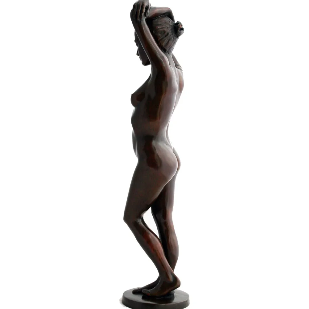 Statues & Sculptures Figurative|Table Top-Standing Woman Bronze Indoor Sculpture