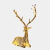 Statues & Sculptures Wildlife|Stags & Deers-Starlight Stag 125cm LED Gold Metal Garden Sculpture