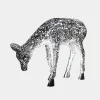 Statues & Sculptures Wildlife|Stags & Deers-Starlight Stag 90cm LED Silver Metal Garden Sculpture