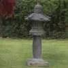 Statues & Sculptures Pagodas-Straight Japanese Pagoda Stone Garden Ornament